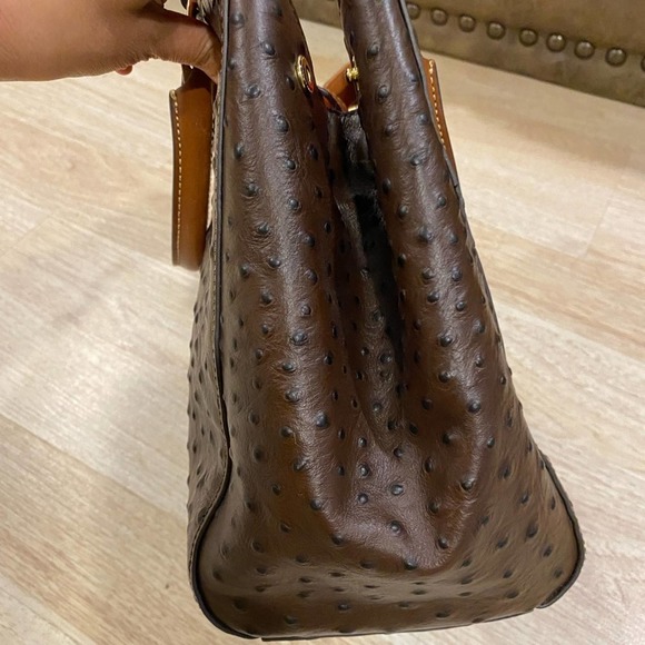 Dooney Bourke Exotic Leather Zippered Bag in Chocolate Brown - Picture 7 of 16
